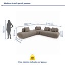 Ver imagem 3 de Sofá de Canto Modulado Orgânico com Almofadas e Base Madeira Maciça 280CMX340CM Madri