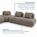 Ver mais imagens de Sofá de Canto Modulado Orgânico com Almofadas e Base Madeira Maciça 280CMX340CM Madri