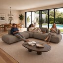 Ver imagem 6 de Sofá de Canto Modulado Orgânico com Almofadas e Base Madeira Maciça 280CMX340CM Madri