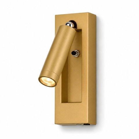 Arandela de Cabeceira Leitura Nobre Read Classic Sobrepor Gold 3W 3000k