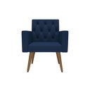 Ver imagem 3 de Estilo na Recepção Kit Namoradeira + 2 Poltronas Capitonê Azul-marinho