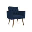 Ver imagem 4 de Estilo na Recepção Kit Namoradeira + 2 Poltronas Capitonê Azul-marinho