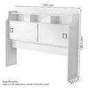 Ver imagem 3 de Cabeceira Casal 2 Portas 145 Cm Mdf Jessica Branco Decmade