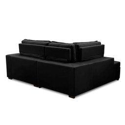 Sofá de Canto Retrátil e Reclinável com Molas 2,50x2,00 Esq Virginia Suede Preto Adonai - 8