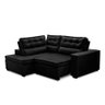 Sofá de Canto Retrátil e Reclinável com Molas 2,50x2,00 Esq Virginia Suede Preto Adonai - 4