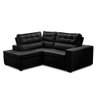 Sofá de Canto Retrátil e Reclinável com Molas 2,50x2,00 Esq Virginia Suede Preto Adonai - 3