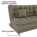 Ver imagem 7 de Sofa Cama 2 Lugares 185 Cm Duda Veludo Maserati Marrom Claro Milani Store