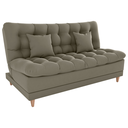Ver imagem 1 de Sofa Cama 2 Lugares 185 Cm Duda Veludo Maserati Marrom Claro Milani Store