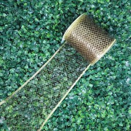 Fita Aramada Decorativa Telada Dourado Luxo 10cm X 5 Metros - Magizi - 4