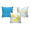 Ver imagem 2 de Kit Cortina + 3 Capas Almofadas Infantil Nuvem Azul Mod 05