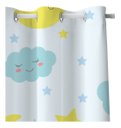 Ver imagem 3 de Kit Cortina + 3 Capas Almofadas Infantil Nuvem Azul Mod 05