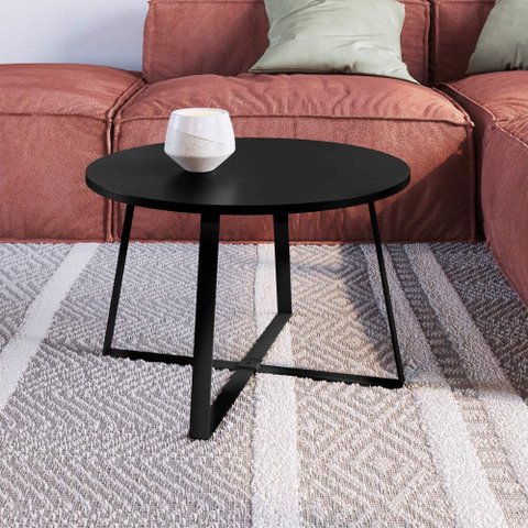Mesa de Centro com Pés Metálicos 60x60cm 27948 Artesano - Preto