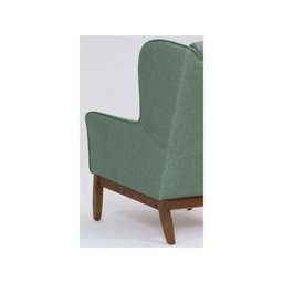 Poltrona Decorativa Milena Base Madeira Linho Verde Sálvia - 5