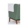 Poltrona Decorativa Milena Base Madeira Linho Verde Sálvia - 5