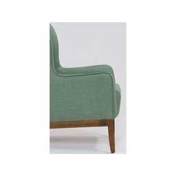 Poltrona Decorativa Milena Base Madeira Linho Verde Sálvia - 4