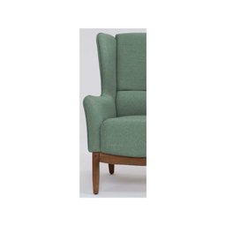 Poltrona Decorativa Milena Base Madeira Linho Verde Sálvia - 3