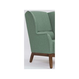 Poltrona Decorativa Milena Base Madeira Linho Verde Sálvia - 2