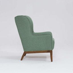 Poltrona Decorativa Milena Base Madeira Linho Verde Sálvia - 6