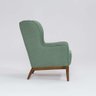 Poltrona Decorativa Milena Base Madeira Linho Verde Sálvia - 6