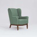 Ver mais imagens de Poltrona Decorativa Realeza Base Madeira Linho Verde Sálvia - Larbelle