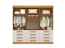 Ver imagem 4 de Guarda Roupa Casal 6 Portas 12 Gavetas com Pés Mônaco Plus D Doro Cinamomo/Off White