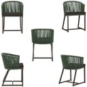 Ver imagem 3 de Mesa com 4 Cadeiras de Jantar Roma 100cm e Noronha em Aluminío Marrom Corda Nautica Estofado 9 Trama
