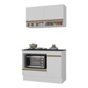 Ver imagem 2 de Armário Cozinha Modulada Compacta 105cm com Balcão para Cooktop e Rodapé Veneza Multimóveis