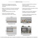 Ver imagem 3 de Armário Cozinha Modulada Compacta 105cm com Balcão para Cooktop e Rodapé Veneza Multimóveis