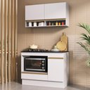 Ver imagem 1 de Armário Cozinha Modulada Compacta 105cm com Balcão para Cooktop e Rodapé Veneza Multimóveis