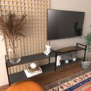 Ver imagem 3 de Rack Prateleira Industrial Estante Tv Sala Suspeso Retro Moderno Simples Pequeno 55 Preto