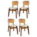 Ver imagem 1 de Kit 4 Cadeira de Jantar em Madeira Maciça com Assento Courino Bege
melissa
