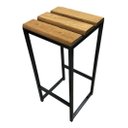 Ver imagem 2 de 3 Tamborete Indust Quadrado Assento Madeira Natural 72,5cm Acabamento da Estrutura Pintura Cor Preto