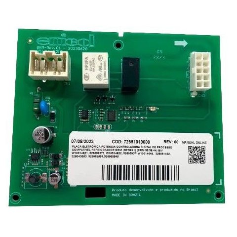 Placa Eletrônica Potência Controladora Digital Compatível com Refrigerador Brm (35/36/41) Crm (35/38