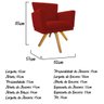 kit 03 Poltronas Dália Base Giratória de Madeira Suede Vermelho - Doce Sonho Móveis - 5