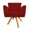 kit 03 Poltronas Dália Base Giratória de Madeira Suede Vermelho - Doce Sonho Móveis - 2