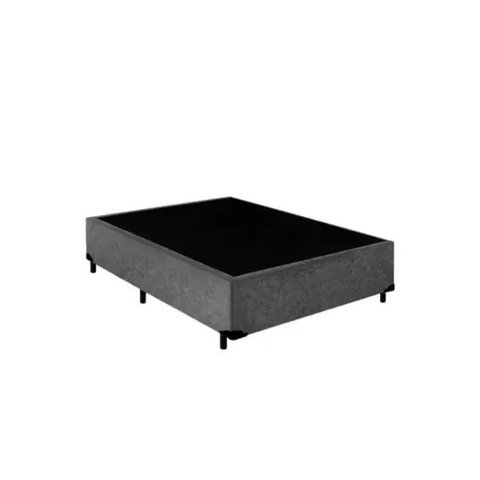 Base Box Casal Sonho Perfeito Suede Cinza