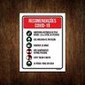 Placa - Recomendações Covid-19, Coronavirus 27x35 - 1