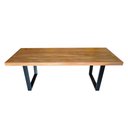 Ver imagem 2 de Conjunto Mesa Industrial Lanna 2,20m Ferragem Preta com Banco Industrial Lanna