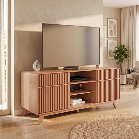 Aparador Buffet com 2 Portas 2 Gavetas e Nichos Retrô 165cm Multimóveis Crljm-APA003 - Cinamomo