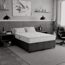 Ver imagem 6 de Cama Box Baú Casal Bipartido Suede Cinza + Colchão D33 One Face Branco- e-Shop Casa