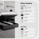Ver imagem 2 de Cama Box Baú Casal Bipartido Suede Cinza + Colchão D33 One Face Branco- e-Shop Casa