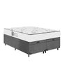 Baú Casal Bipartido Suede Cinza + Colchão D33 One Face Branco- E-shop Casa - 5