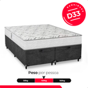 Ver imagem 5 de Cama Box Baú Casal Bipartido Suede Cinza + Colchão D33 One Face Branco- e-Shop Casa