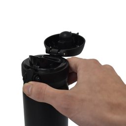 Garrafa Térmica Esportiva Parede Dupla Aço Inox Preto 410ml - Lyor - 6