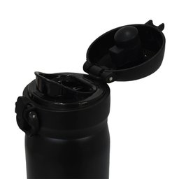 Garrafa Térmica Esportiva Parede Dupla Aço Inox Preto 410ml - Lyor - 3