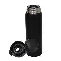 Garrafa Térmica Esportiva Parede Dupla Aço Inox Preto 410ml - Lyor - 2