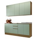 Ver imagem 2 de Cozinha Compacta 4 Pçs Tampo 200cm Slim Luciane Móveis Freijó-verde Jade