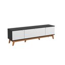 Ver imagem 2 de Rack Kappesberg 3 Portas 3d Preto Fosco-branco 180cm