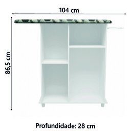 Tábua de Passar Roupa com Gabinete Florence Notável Branco - 3