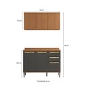Ver imagem 2 de Armário de Cozinha Compacta 120cm Canela/Preto/Canela Elara Kappesberg